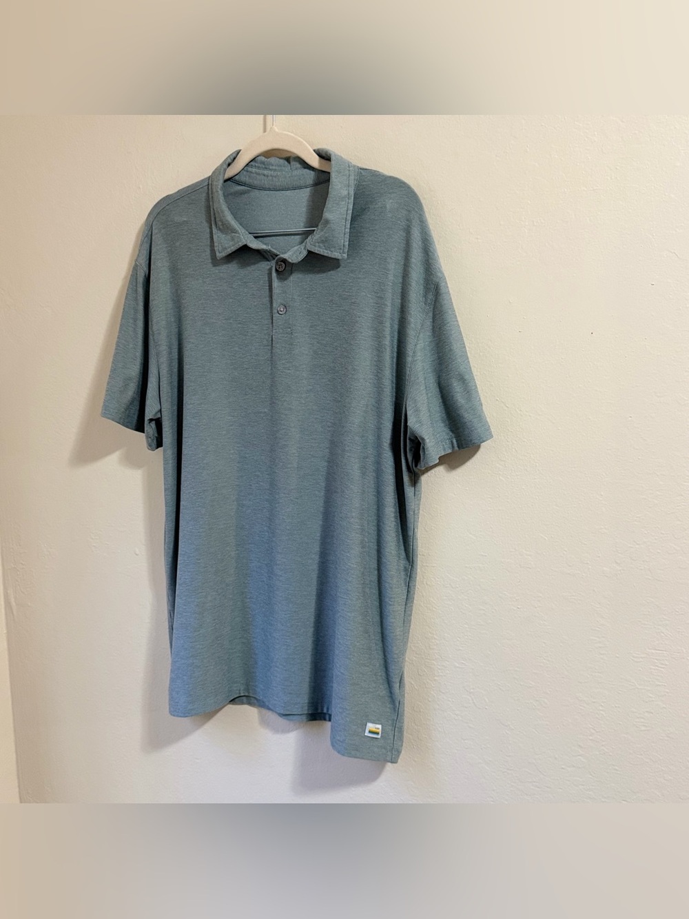 Vuori Strato Tech Polo Shirt L sage Green Heather Golf Performance Athleisure - Picture 3 of 8